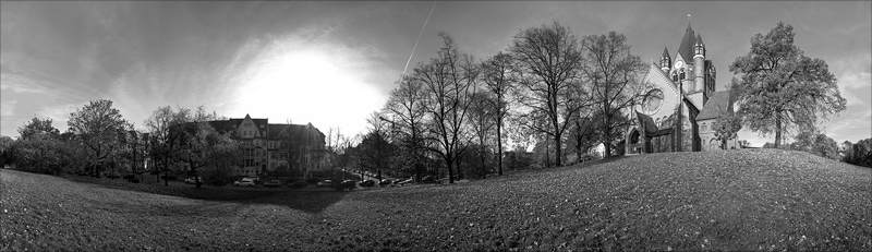 Pauluskirche in schwarz/weiß